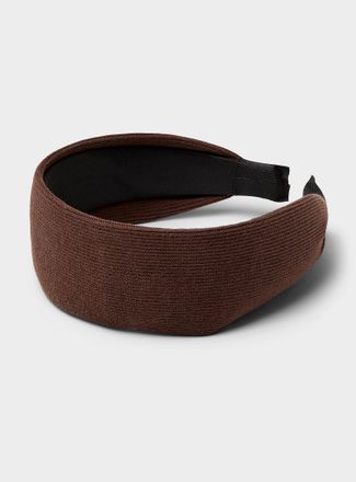 Simons Womens Solid ribbed jersey wide headband