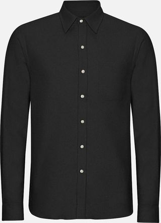 Colorful Standard Mens Colorful Standard Mens Organic Flannel Shirt - Deep Black - Size: 38/Regular