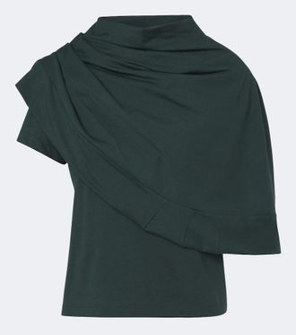 Magda Butrym Draped cotton-blend jersey top and scarf set