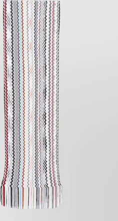 Missoni viscose scarf zigzag pattern fringe detail