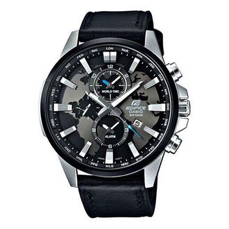 Casio EDIFICE Waterproof Stainless Steel Strap Quartz Sapphire Crystal Solar Powered Mens Black Analog EFR-303L-1A