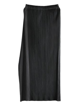 Pleats Please Issey Miyake Pointe pleated panelled midi skirt - women - Polyester - 3 - Black