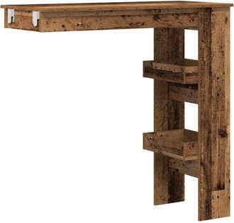 vidaXL Wall Bar Table Old Wood 102x45x103.5 cm Engineered Wood Vidaxl