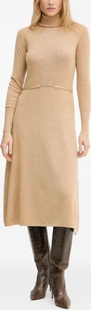 Fracomina Abito a collo alto con cintura - Toni neutri