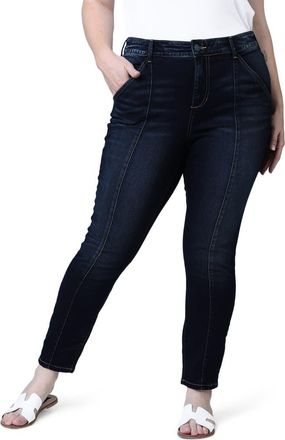 Slink Jeans Pintuck High Waist Ankle Slim Jeans in Brandy at Nordstrom, Size 14W