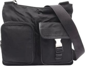 Prada Pre-owned Cross Body Bags, female, Black, Size: ONE SIZE Pre-owned Leather Cross Body Bag