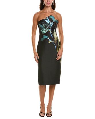 Badgley Mischka Flower Strapless Gown