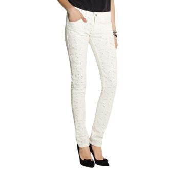 Isabel Marant Etoile Mael Broderie Anglaise Low-Rise Skinny Jeans Size M