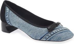 3.1 Phillip Lim Block Heel Ballerina Pump in Black/Blue at Nordstrom Rack, Size 11Us / 41Eu