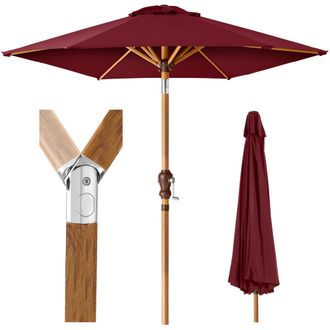 Best Choice Products 10ft Outdoor Woodgrain Pattern Steel Market Patio Umbrella w/ Crank, Tilt