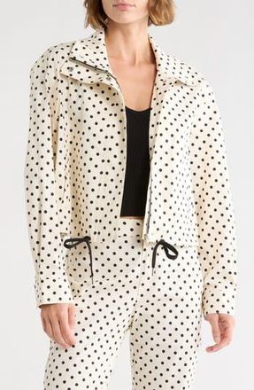 Current Elliott Stand Collar Jacket in White Black Polka Dot at Nordstrom Rack, Size X-Small