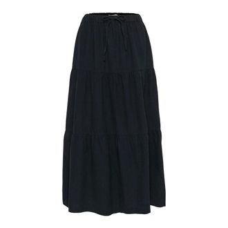 Part Two Dark Navy Skirt with Flounce Details - female - Part Two - Maxi Skirts - Blue - L - Skirts