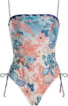 Agua Bendita sea-print swimsuit - Blue
