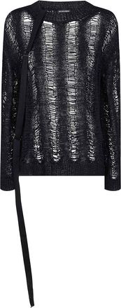Ann Demeulemeester Cilla Ladder Stitch Boat Neck Oversize