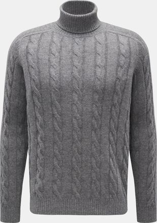 Braun Hamburg Men - Cashmere turtleneck jumper grey mottled