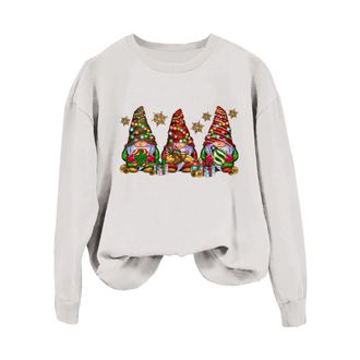 Generic Christmas Jumper 2025 Christmas Jumpers for Women Xmas Funny Ugly Reindeer Pattern Printed Womens Fashion Casual Capless Long Sleeve Tops Women Plus S