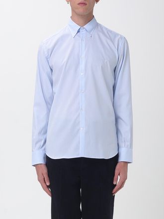 Brooksfield Camicia a righe in cotone con logo e colletto button-down
