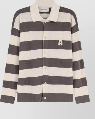 Ami ami de coeur striped cotton cardigan knit