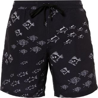 Brioni fish-print swim shorts - men - Polyamide/Polyester - L - Blue