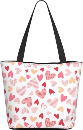 AOOEDM Red And Pink Hearts Pattern Ladies Shopping Bag 13x11x7in.The Perfect ValentineS Day Gift.It Is The Best ValentineS Day Gift For Mom, Daughter, Wife,E