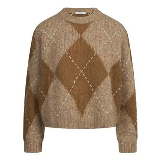 Ballantyne Maglione Corto a Diamante - - Knitwear - Donna - Beige - XS