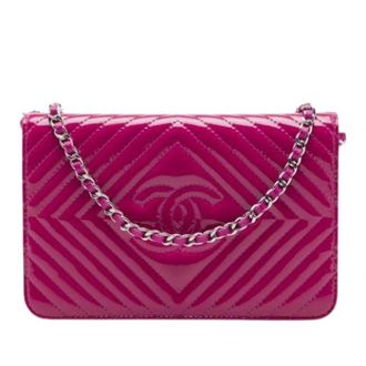 Chanel Pre-owned Wallet on Chain - Dames - Pre-owned - Roze - Maat: ONE Size Leer