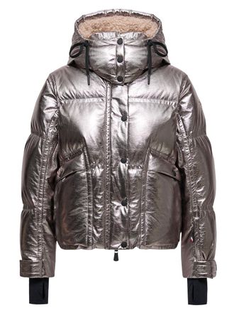 Moncler Giacca Da Sci Metallizzata Con Cappuccio Calaque-Donna