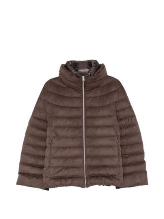Herno Brown Quilted Mock Collar Jacket