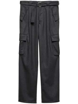Prada pleat-detail wool trousers - Grey