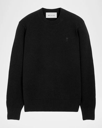 Ami Men & apos;s Merino Wool Ami De Coeur Sweater
