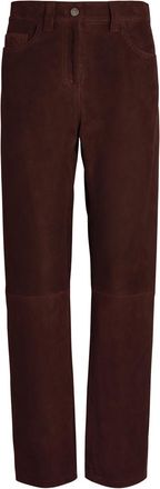 Khaite Callum Straight-leg Suede Trousers - Dark Brown - 6 (UK10 / S)