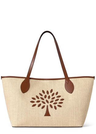Mulberry Logo Raffia Small Tote bag - Cream - One Size