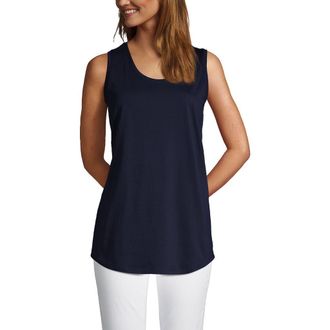 Lands End Supima Cotton Tunic Tank Top in Radiant Navy at Nordstrom, Size X-Large