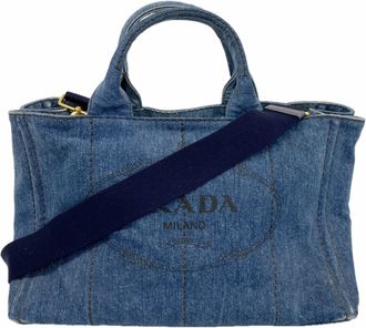 Prada Navy Denim Tote Bag (Pre-Owned)