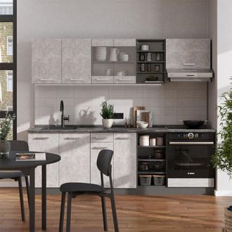 Vicco Mueble De Cocina R-line, Hormig&oacute;n/antracita, 240 Cm, Et Antracita