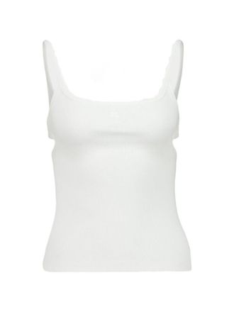Courr&egrave;ges White Sleeveless Cut Out Tank Top