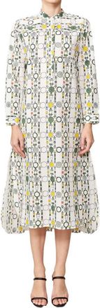 Maison de Papillon Annalise Khadi Cotton Shirt Dress In Spheres