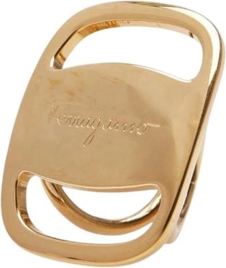 Ferragamo Pre-owned Accessories, female, Yellow, Size: ONE SIZE Pre-owned Scarf ring