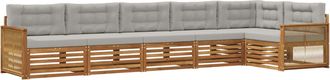 vidaXL Conjunto De Sof&aacute;s De Exterior 6 Uds. Natural Y Gris Claro Vidaxl