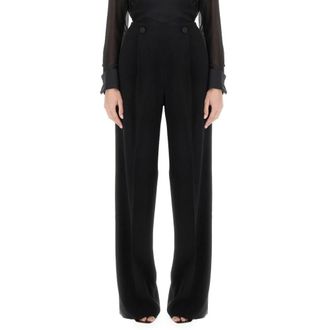 Max Mara Dames, Broeken, Zwart, Maat: S Leer
