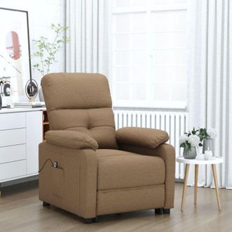 vidaXL Sill&oacute;n Reclinable El&eacute;ctrico De Tela Marr&oacute;n Vidaxl