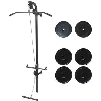 vidaXL Macchina da Parete con Piastre di Peso 40 kg