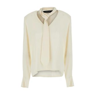 Federica Tosi Dames, Blouses & Shirts, Wit, Maat: S Katoen