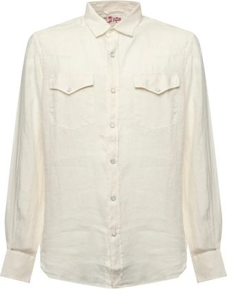 MC2 Saint Barth Beige Shirt met Voorzakken - Heren - Casual Overhemden - Beige - 2XL - Overhemden