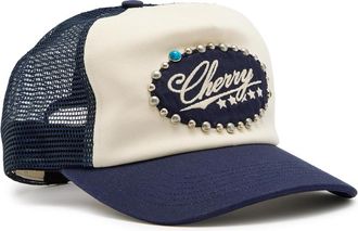 Cherry Los Angeles 5 Star Stud-embellished Twill and Mesh cap - Navy - One Size