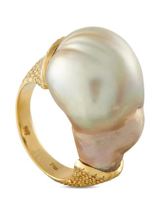 Yvel Yvel 18kt geelgouden 1,90ct ring met diamant en barokparel