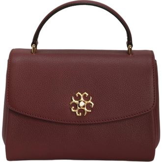 Gorski Top Handle Leather Bag with Crossbody Strap in Burgundy at Nordstrom