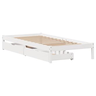 Berkfield Home Full Bed Frame without Mattress White 100x200 cm Solid Wood Pine