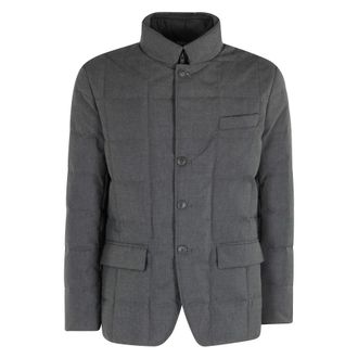 Fay Double Jacket - Heren - Winterjassen - Grijs - S - Leer - Jassen