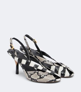 Jacquemus Poisson snake-effect leather slingbacks
